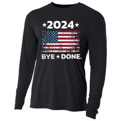 Bye Done Funny Political Election Trump 2024 Cooling Performance Long Sleeve Crew