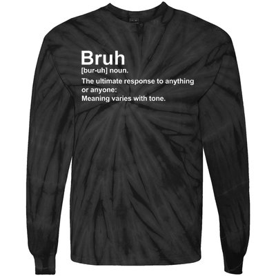 Bruh Definition Funny Cute Matching Team Family Tie-Dye Long Sleeve Shirt