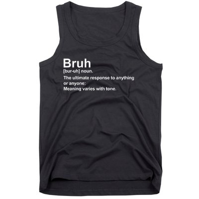 Bruh Definition Funny Cute Matching Team Family Tank Top