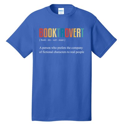 Booktrovert Definition Funny Book Day Love Vintage Gift Tall T-Shirt