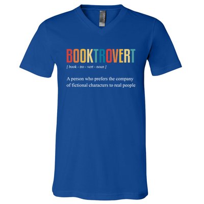 Booktrovert Definition Funny Book Day Love Vintage Gift V-Neck T-Shirt