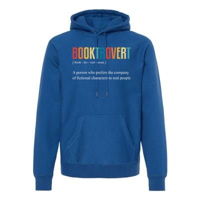 Booktrovert Definition Funny Book Day Love Vintage Gift Premium Hoodie