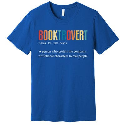 Booktrovert Definition Funny Book Day Love Vintage Gift Premium T-Shirt