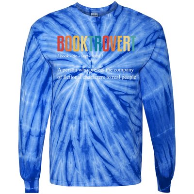 Booktrovert Definition Funny Book Day Love Vintage Gift Tie-Dye Long Sleeve Shirt