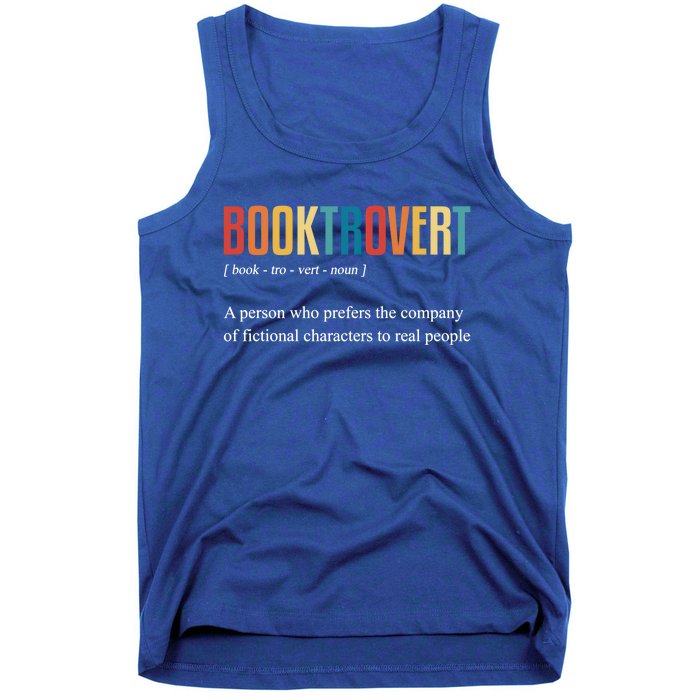 Booktrovert Definition Funny Book Day Love Vintage Gift Tank Top