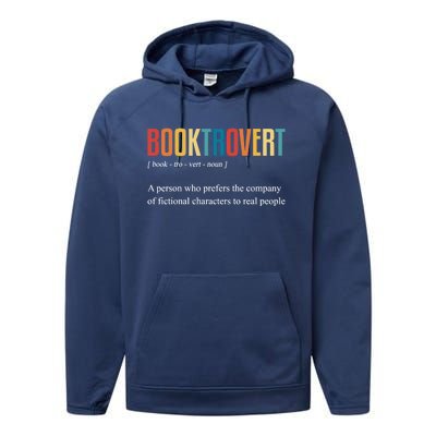 Booktrovert Definition Funny Book Day Love Vintage Gift Performance Fleece Hoodie