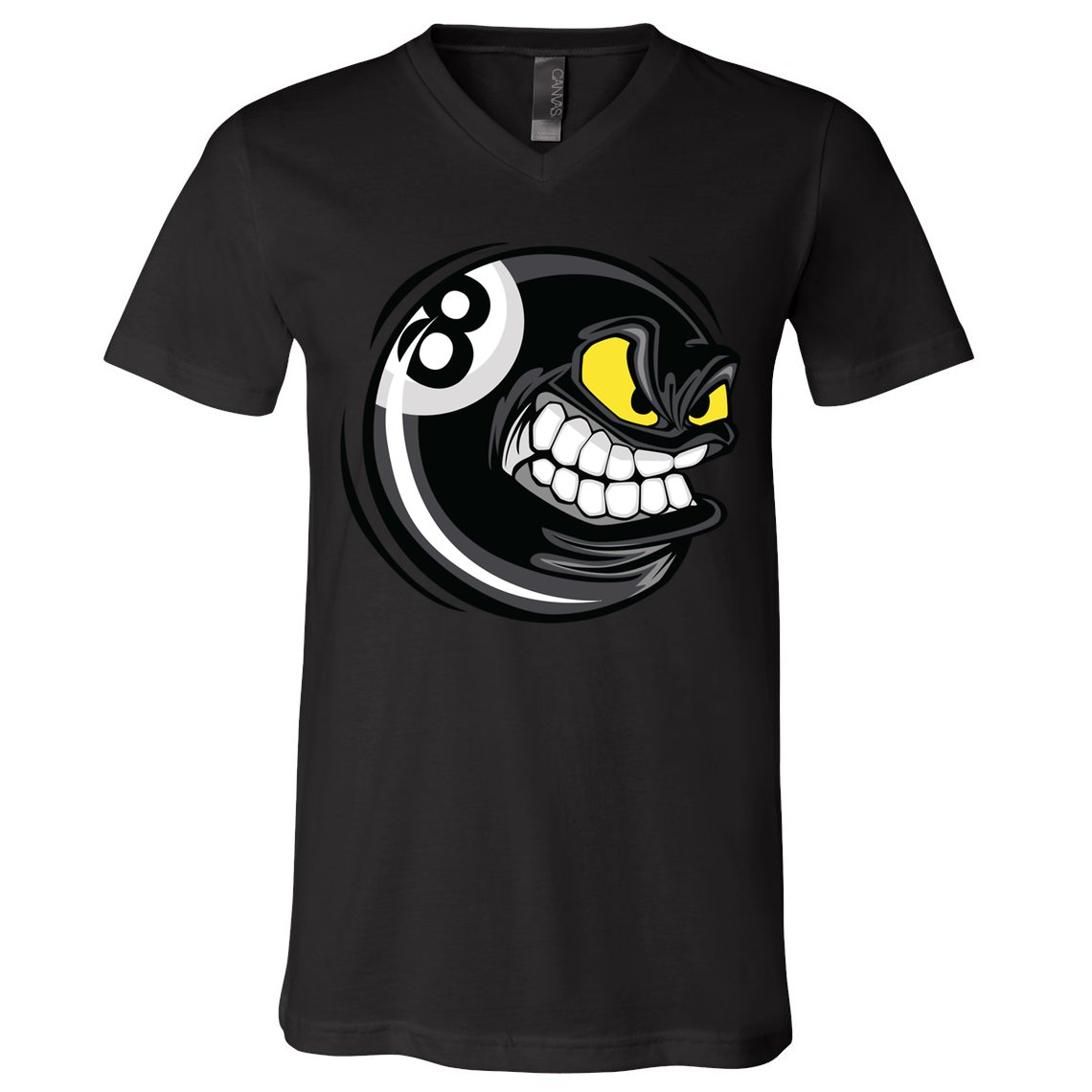 Billiards Dad Funny 8 Ball Angry Billiards Gift For Father’s Day V-Neck T-Shirt