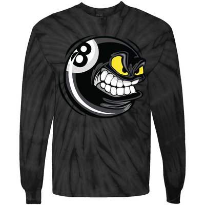 Billiards Dad Funny 8 Ball Angry Billiards Gift For Father’s Day Tie-Dye Long Sleeve Shirt
