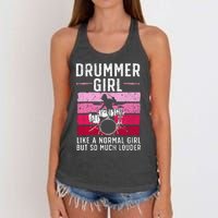 Best Drums For Drummer Music Band Drum Musician Women's Knotted Racerback Tank