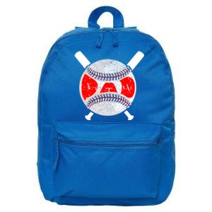 Baseball Dad For Fathers Day Daddy Papa Baseball Gift 16 in Basic Backpack