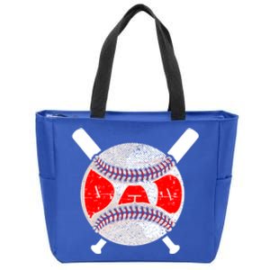 Baseball Dad For Fathers Day Daddy Papa Baseball Gift Zip Tote Bag