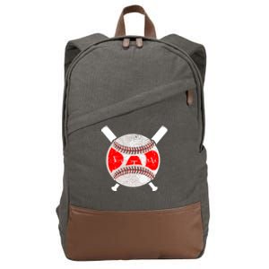 Baseball Dad For Fathers Day Daddy Papa Baseball Gift Cotton Canvas Backpack