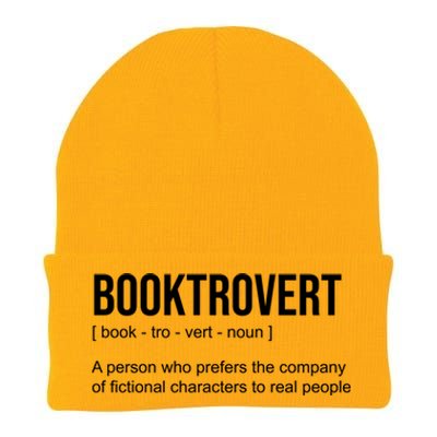 Booktrovert Definition Funny Book Lover Bookish Teacher Gift Knit Cap Winter Beanie