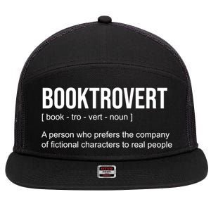 Booktrovert Definition Funny Book Lover Bookish Teacher Gift 7 Panel Mesh Trucker Snapback Hat