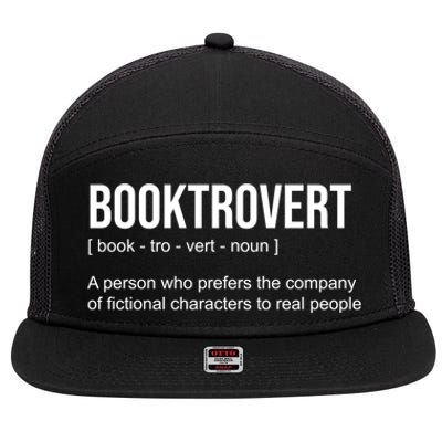 Booktrovert Definition Funny Book Lover Bookish Teacher Gift 7 Panel Mesh Trucker Snapback Hat