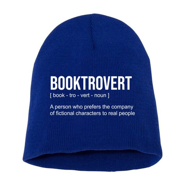 Booktrovert Definition Funny Book Lover Bookish Teacher Gift Short Acrylic Beanie