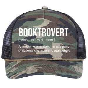 Booktrovert Definition Funny Book Lover Bookish Teacher Gift Retro Rope Trucker Hat Cap