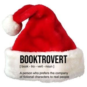 Booktrovert Definition Funny Book Lover Bookish Teacher Gift Premium Christmas Santa Hat