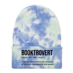 Booktrovert Definition Funny Book Lover Bookish Teacher Gift Tie Dye 12in Knit Beanie