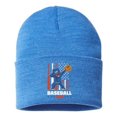 Baseball Dad For Father's Day Funny Gift Sustainable Knit Beanie