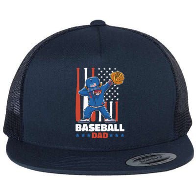 Baseball Dad For Father's Day Funny Gift Flat Bill Trucker Hat