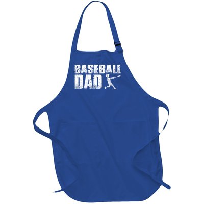 Baseball Dad Funny Baseball Vintage Gift Full-Length Apron With Pockets