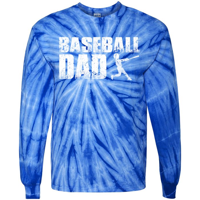 Baseball Dad Funny Baseball Vintage Gift Tie-Dye Long Sleeve Shirt