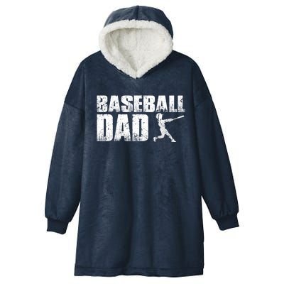 Baseball Dad Funny Baseball Vintage Gift Hooded Wearable Blanket