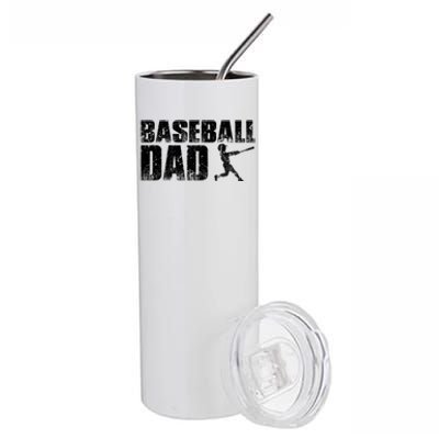 Baseball Dad Funny Baseball Vintage Gift Stainless Steel Tumbler