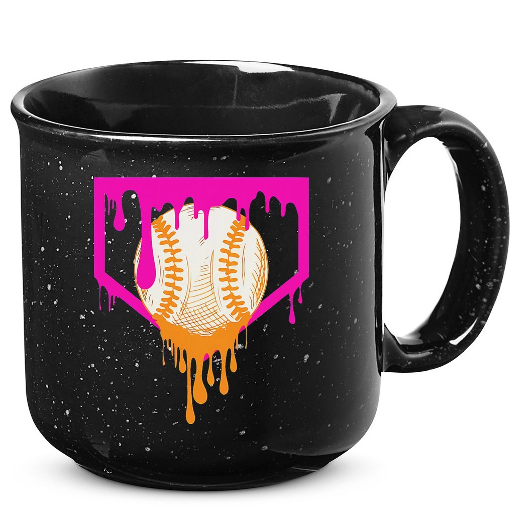 Baseball Drip For Ice Cream Drip Baseball 15oz Campfire Ceramic Mug