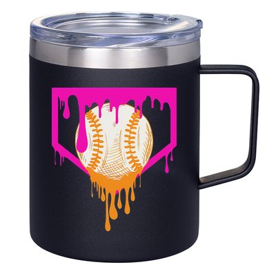 Baseball Drip For Ice Cream Drip Baseball 12oz Stainless Steel Coffee Mug