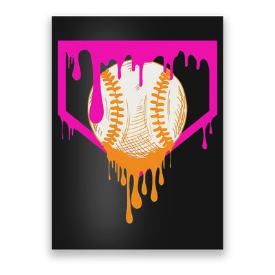 Baseball Drip For Ice Cream Drip Baseball Poster