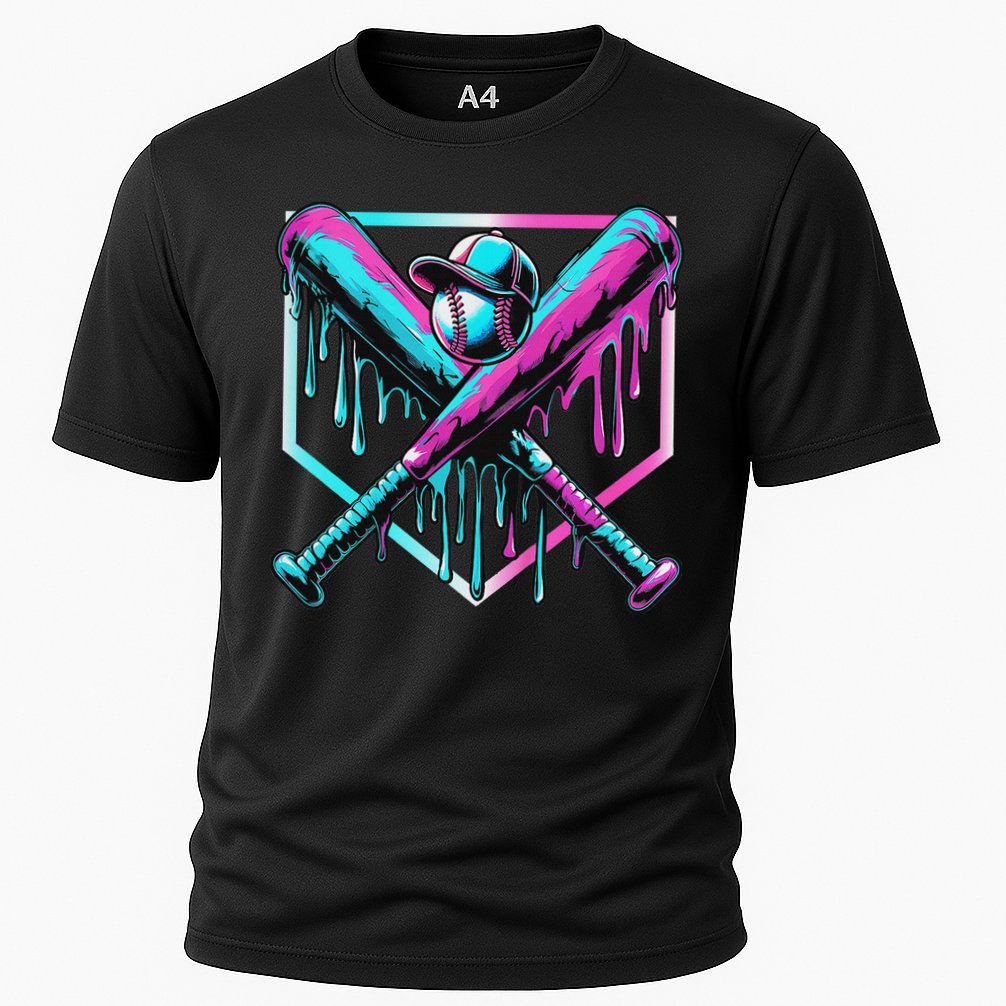 Baseball Drip For Ice Cream Drip Baseball Cooling Performance Crew T-Shirt