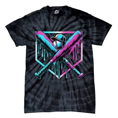 Baseball Drip For Ice Cream Drip Baseball Tie-Dye T-Shirt