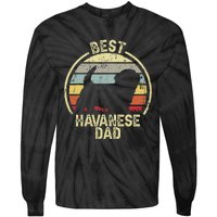 Best Dog Father Dad Vintage Havanese Tie-Dye Long Sleeve Shirt