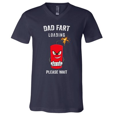 Best Dad Fart Loading Fathers Day Father Farter Joke Gifts V-Neck T-Shirt