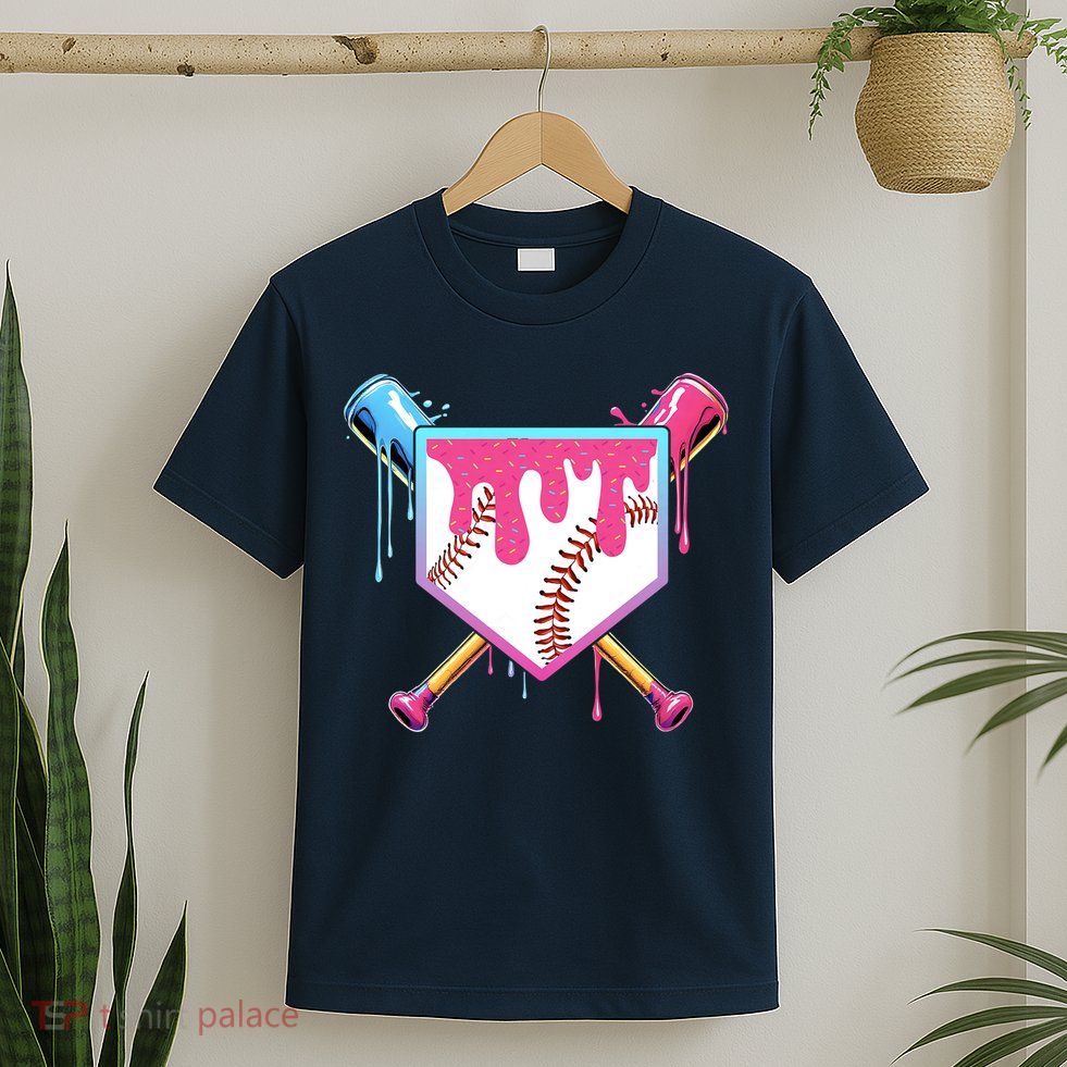 Baseball Drip For Boys Ice Cream Drip Youth Boys Baseball T-Shirt