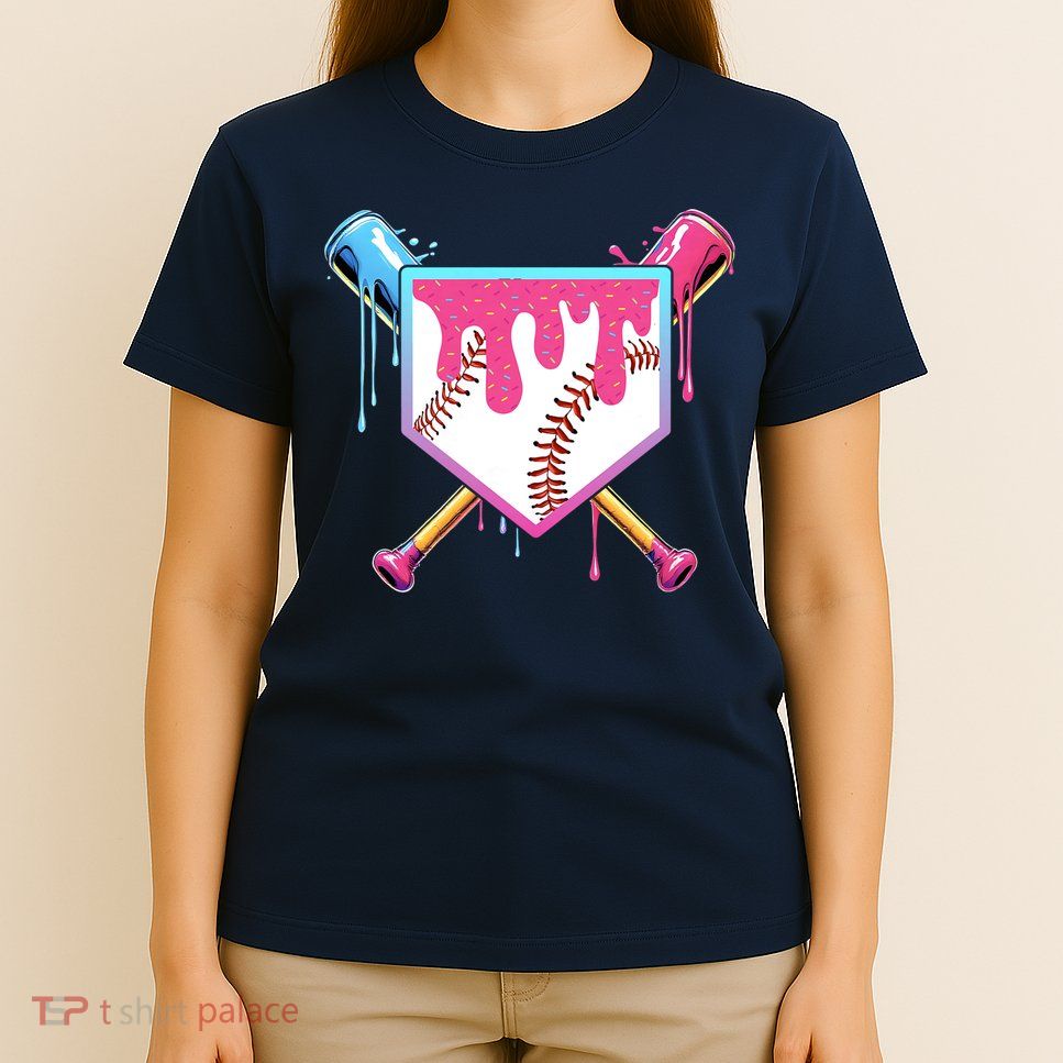 Baseball Drip For Boys Ice Cream Drip Youth Boys Baseball T-Shirt