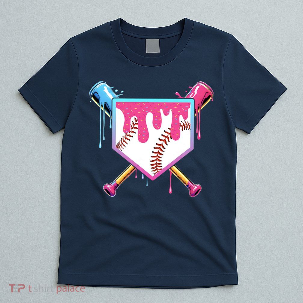 Baseball Drip For Boys Ice Cream Drip Youth Boys Baseball T-Shirt