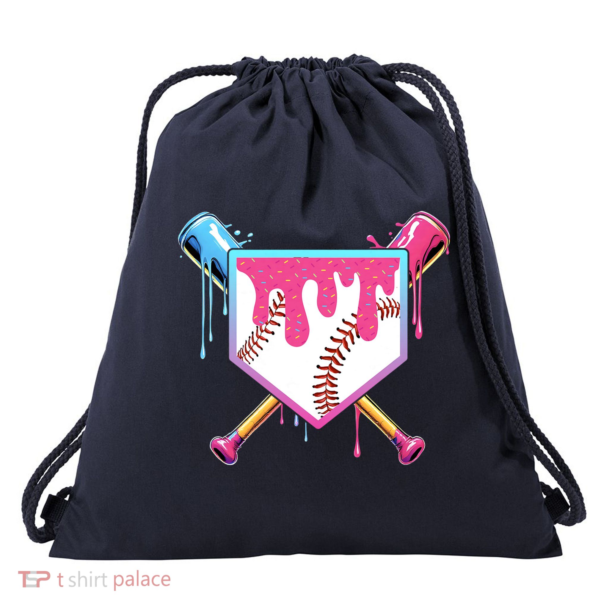 Baseball Drip For Boys Ice Cream Drip Youth Boys Baseball Drawstring Bag
