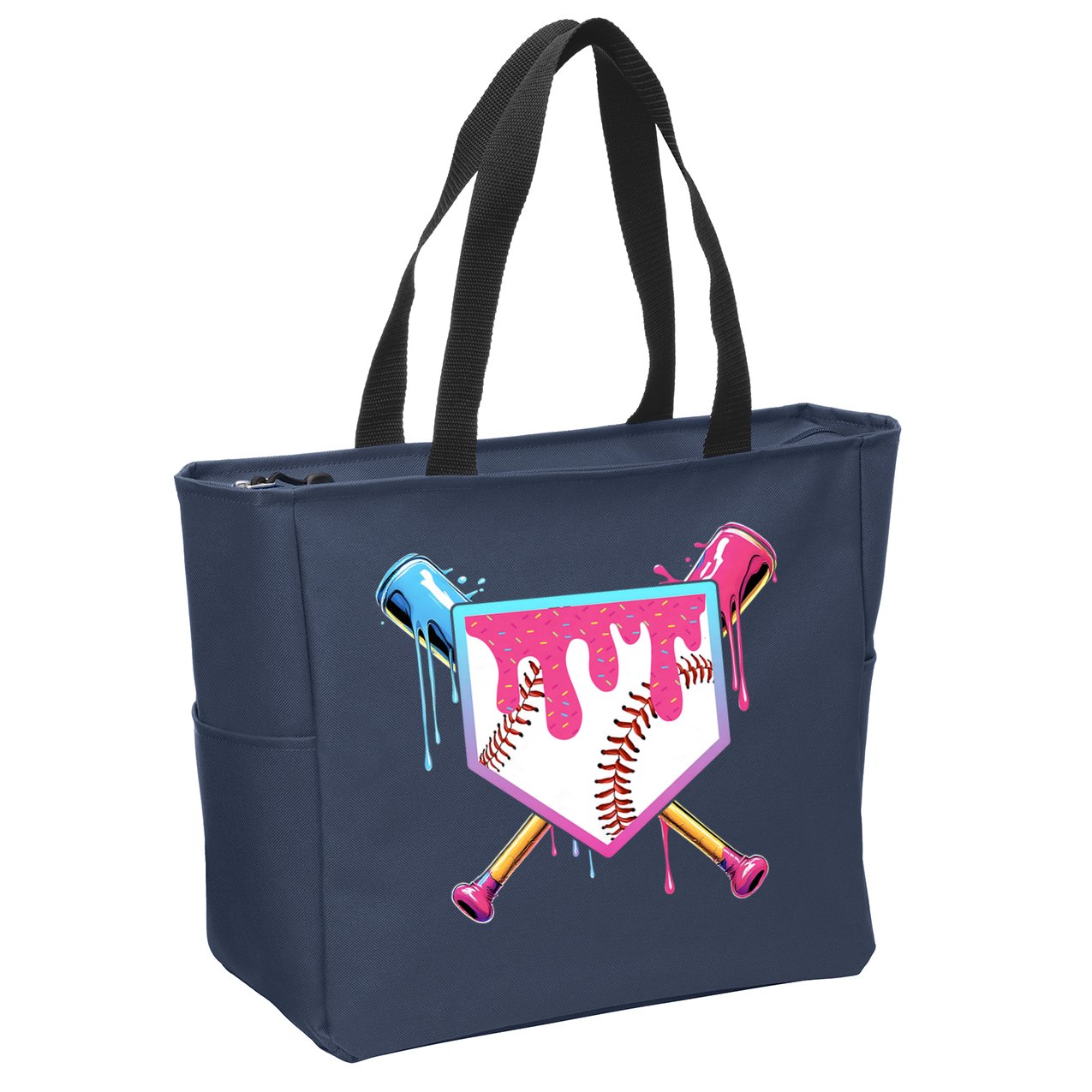 Baseball Drip For Boys Ice Cream Drip Youth Boys Baseball Zip Tote Bag