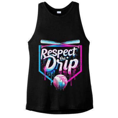 Baseball Drip For Ice Cream Drip Respect The Drip Ladies PosiCharge Tri-Blend Wicking Tank