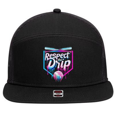 Baseball Drip For Ice Cream Drip Respect The Drip 7 Panel Mesh Trucker Snapback Hat