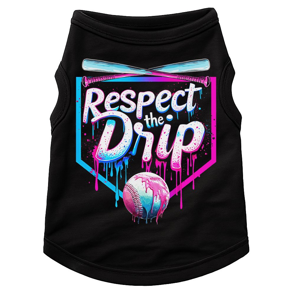 Baseball Drip For Ice Cream Drip Respect The Drip Doggie Tank