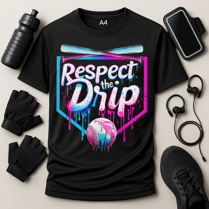 Baseball Drip For Ice Cream Drip Respect The Drip Cooling Performance Crew T-Shirt