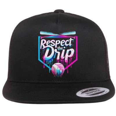 Baseball Drip For Ice Cream Drip Respect The Drip Flatbill Hat