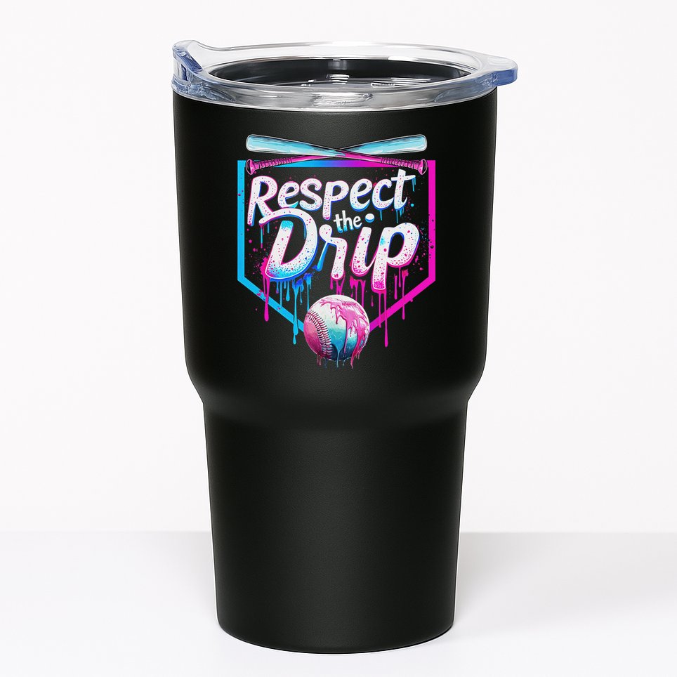 Baseball Drip For Ice Cream Drip Respect The Drip Tumbler