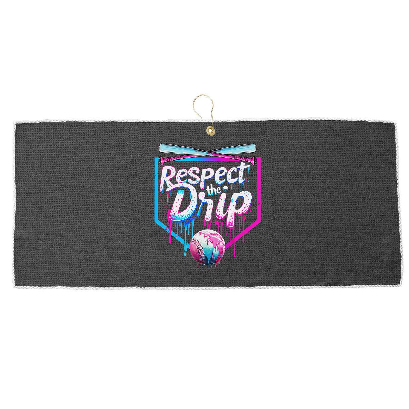 Baseball Drip For Ice Cream Drip Respect The Drip Large Microfiber Waffle Golf Towel