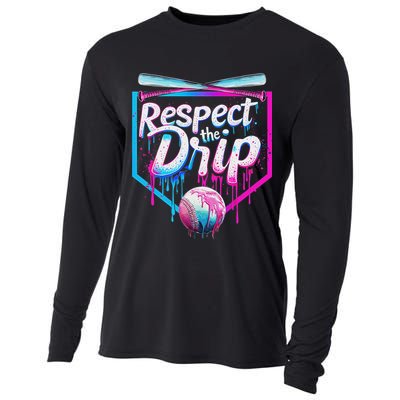 Baseball Drip For Ice Cream Drip Respect The Drip Cooling Performance Long Sleeve Crew