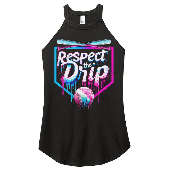 Baseball Drip For Ice Cream Drip Respect The Drip Women's Perfect Tri Rocker Tank